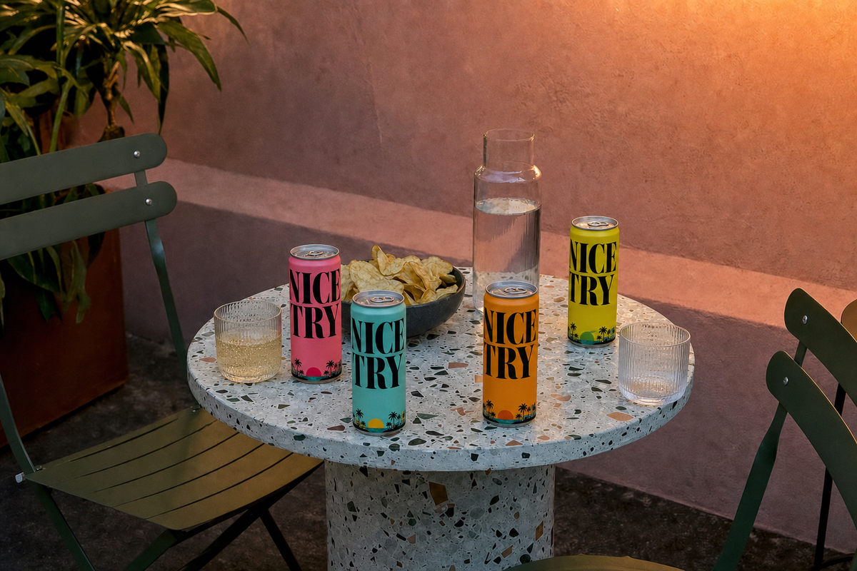 The same table with all four NICE TRY flavours